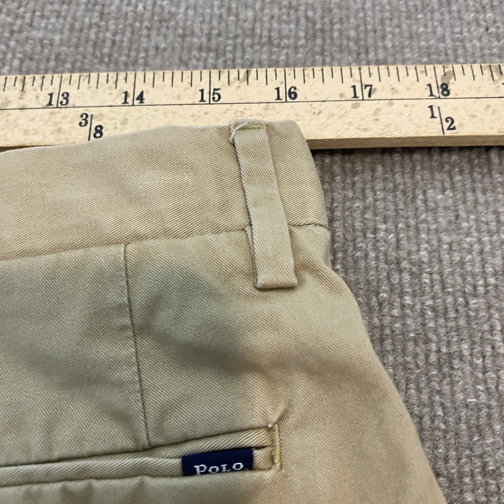 Polo Ralph Lauren Shorts Mens 32 Beige Embroidered Logo Stretch Chino 9" Inseam - Picture 7 of 9
